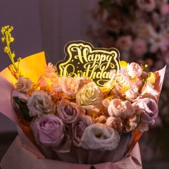 Unique LED Greeting Card or Topper for Floral Decoration FGF001