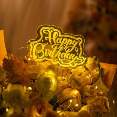 Unique LED Greeting Card or Topper for Floral Decoration FGF001