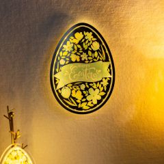 Silver Mirror Happy Easter LED Greeting Cards Holiday Gift GLG002