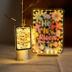 He Is Risen Spring Happy Easter LED Holiday Ornament FGGJ003