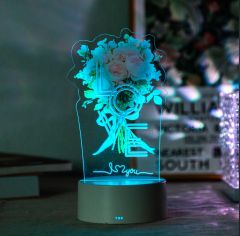 Valentine Gifts Night Light Bouquet LED Greeting Cards GLT009