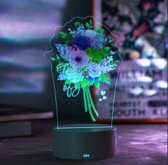 Valentine Gifts Night Light Bouquet LED Greeting Cards GLT009