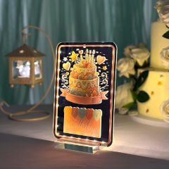 Vintage Cake Happy Birthday LED Greeting Cards GLG007