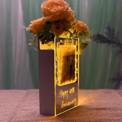 LED Photo Frame Flower Box for Anniversary with DIY Wording YZX020