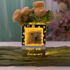 LED Photo Frame Flower Box for Anniversary with DIY Wording YZX020