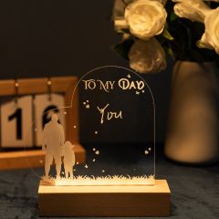 Night Light Heart Shaped Acrylic Gift For Father GLT001