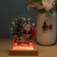 Crystal Ball Style Name Light with Santa Claus PhotoTag GLT005